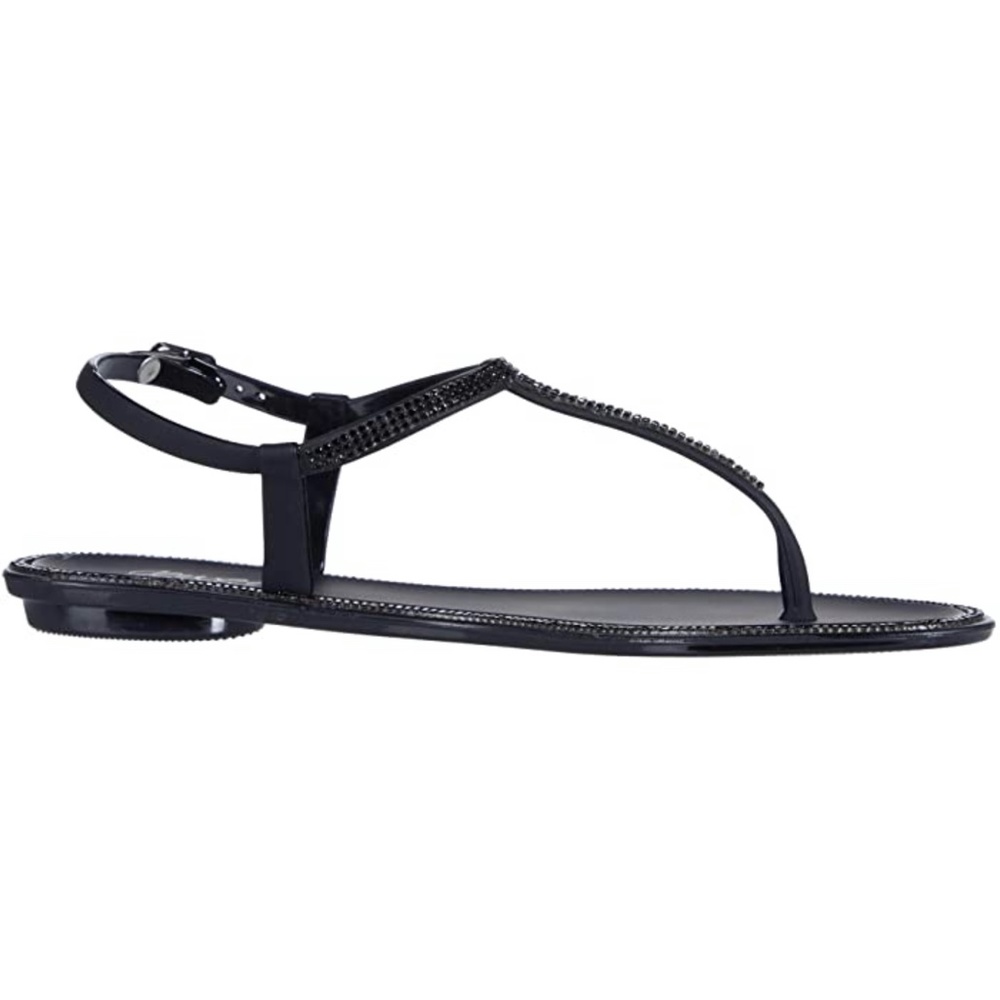 Jewel Badgley Mischka Thongs Sandals Black Jelly 7 - Picture 4 of 15